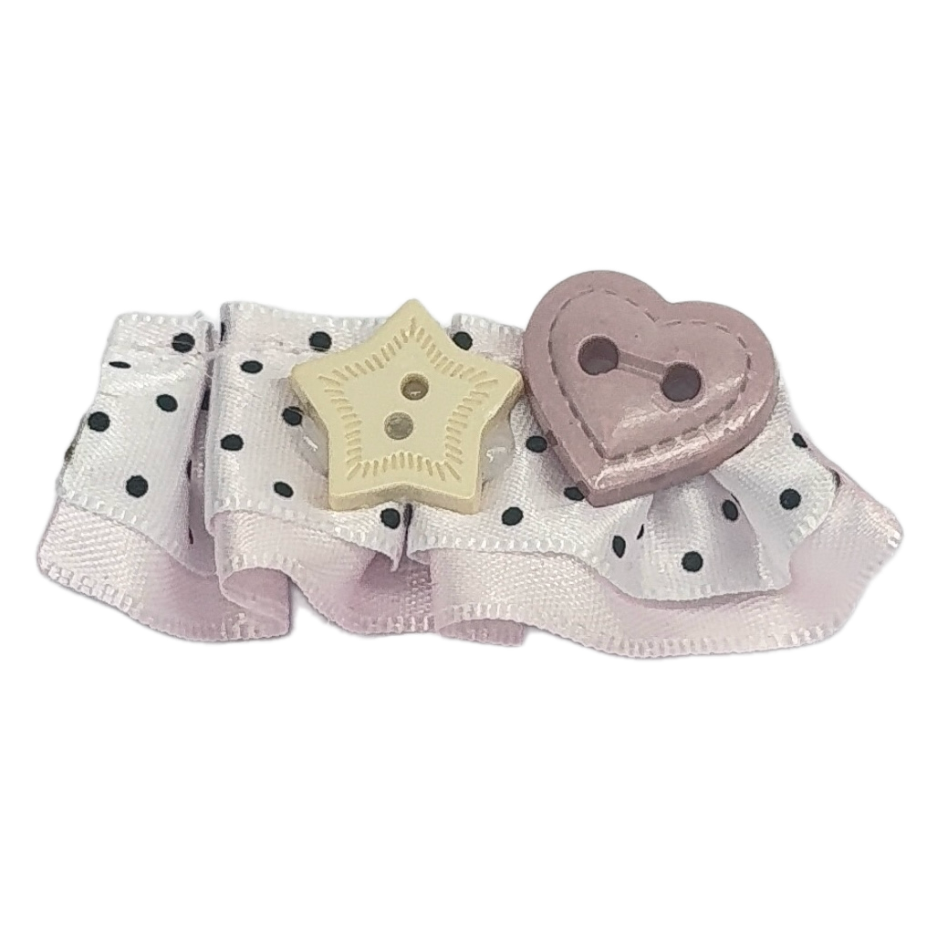 Button x Ribbon : Hair Clip