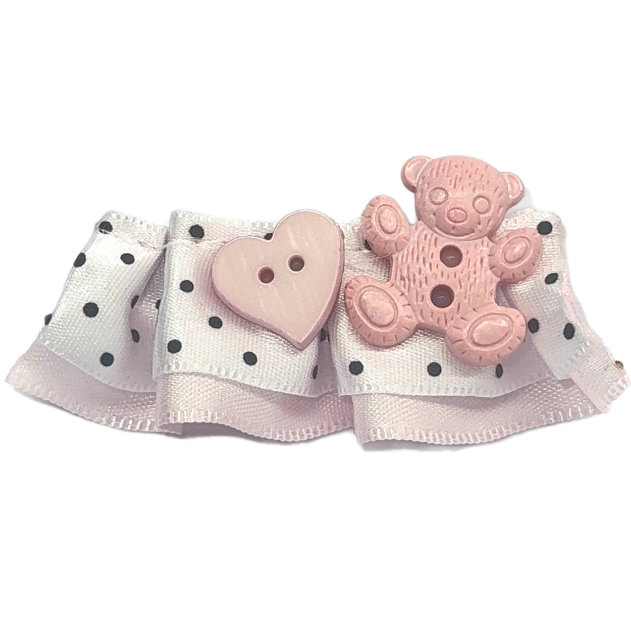Button x Ribbon : Hair Clip