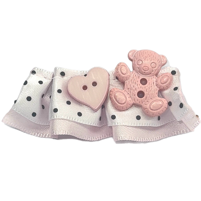 Button x Ribbon : Hair Clip