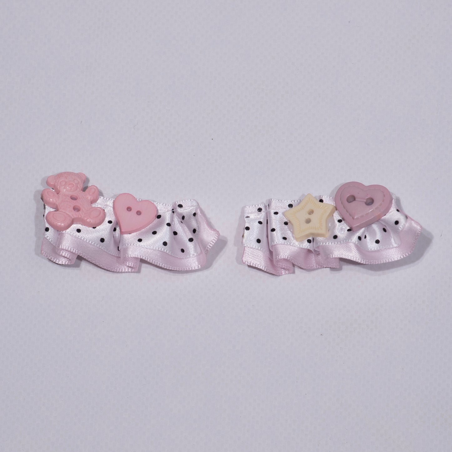 Button x Ribbon : Hair Clip