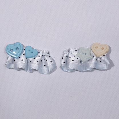 Button x Ribbon : Hair Clip