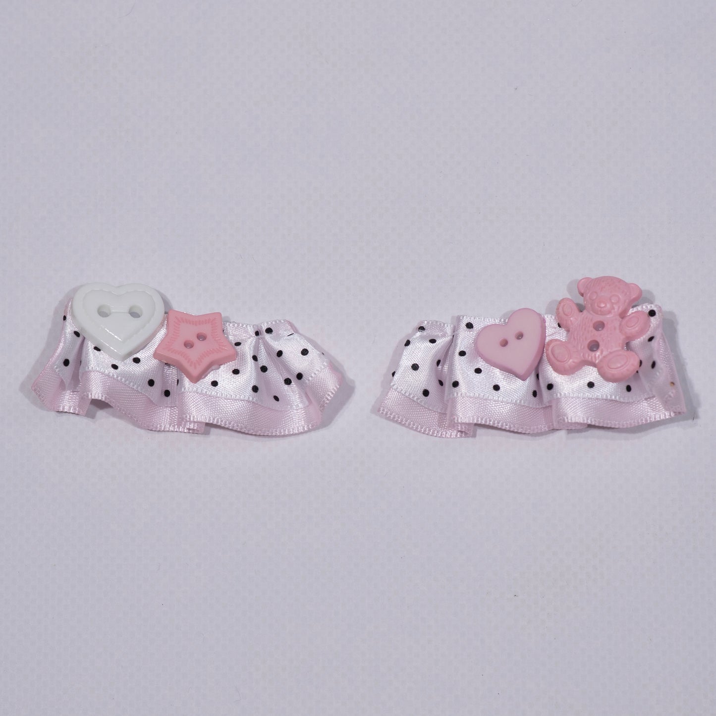 Button x Ribbon : Hair Clip