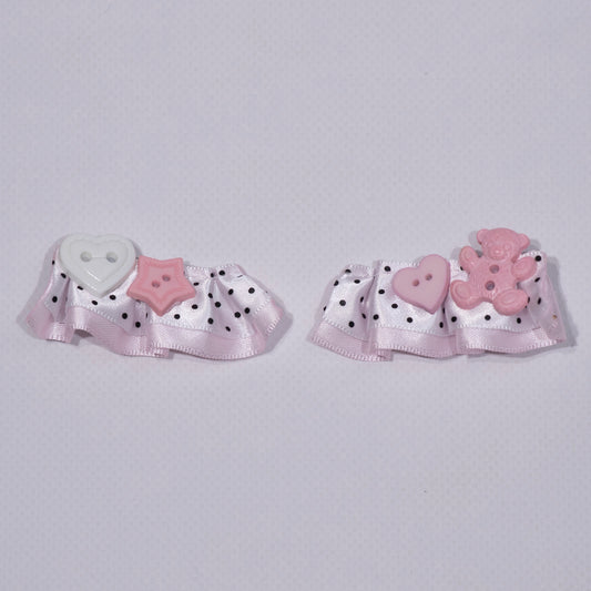 Button x Ribbon : Hair Clip